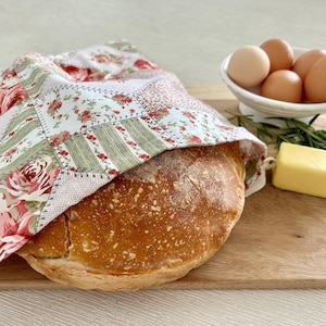 Reusable Bread Bag~100% Cotton Bread Storage~Eco-Friendly Bread Keeper Sourdough & Artisan Bread Bag~Produce Bag~Food Storage~Made in USA
