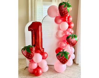 Strawberry Balloon Garland DIY Kit~Berry First Birthday~A Berry Sweet One Birthday~Strawberry Balloon~Berry Balloon Arch~Summer Party