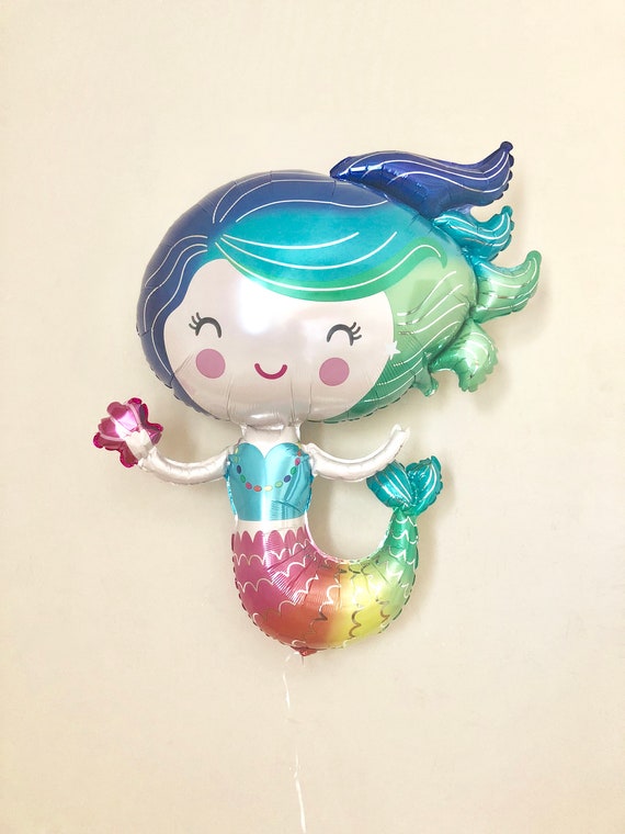 Mermaid Balloon~Under The Sea Party~Mermaid Party~Mermaid Birthday~Rainbow Mermaid~Mermaid Decor~Mermaid Party Decor~Mermaid First Birthday Il_570xn