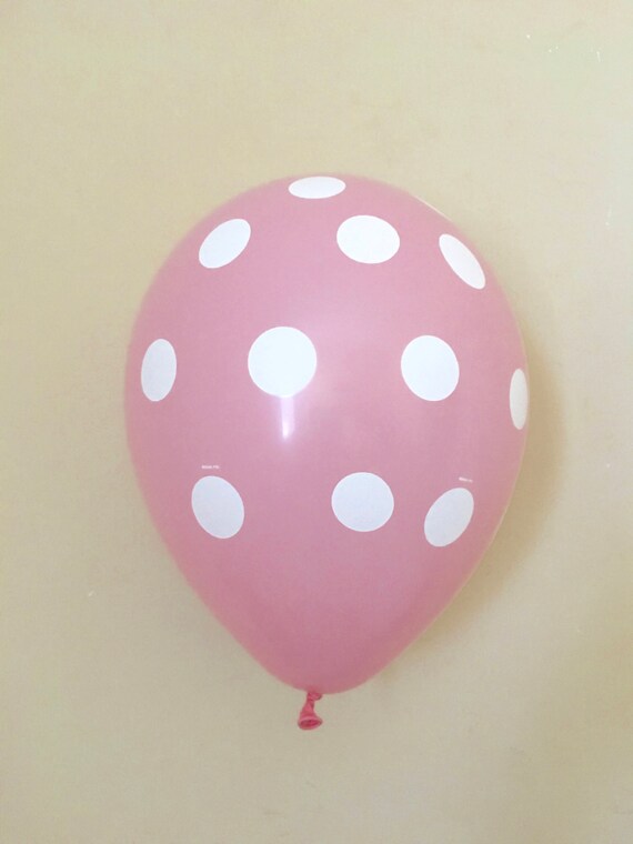Pink & White Polka Dot 11 inch Latex Balloon~Bridal Shower~Baby Shower~First Birthday~Wedding~Pink Baby Shower~Polka Dot Balloon~Pink Latex Il_570xn