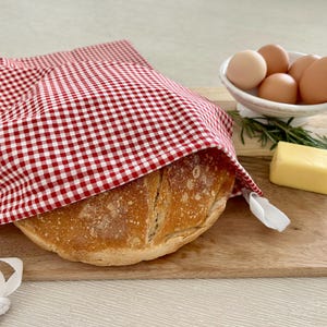 Reusable Bread Bag~100% Cotton Bread Storage~Eco-Friendly Bread Keeper Sourdough & Artisan Bread Bag~Produce Bag~Food Storage~Made in USA