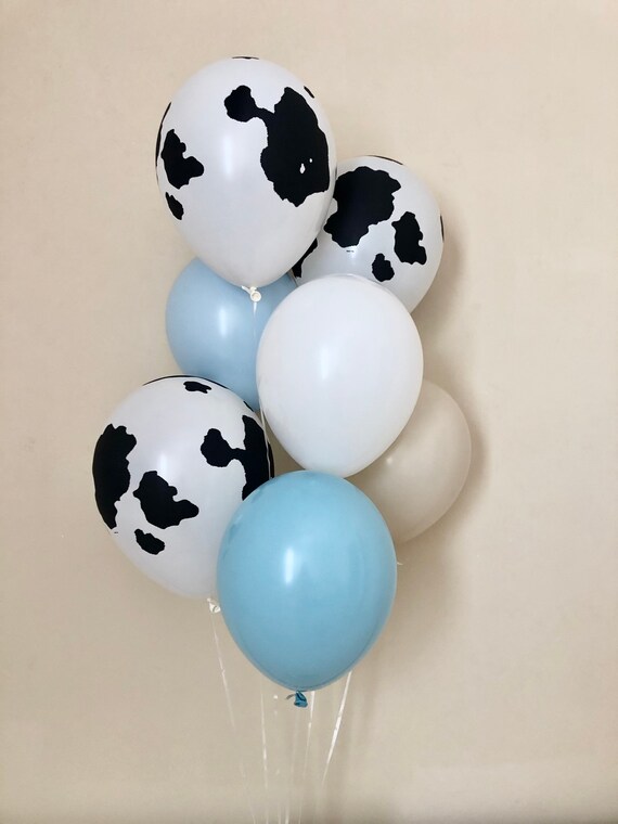 Cowboy Balloons~Holy Cow I'm One~Moo I'm Two~Cowboy Giddy Up~Last Rodeo~Blue Cowboy~Cow Print Balloon Il_570xn