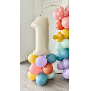 Boho Rainbow DIY Balloon Tower Kit~Mustard Burnt Orange Blue Slate Empower Mint Rosewood Blossom~Boho Party Decor~Modern Boho Rainbow