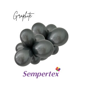 Graphite Latex Balloons~Bridal Shower~Baby Shower~Birthday~Wedding~Party Decor~Balloon Garland Premium Latex Balloons~Metallic Gray balloon