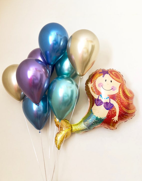 Mermaid Balloons~Under The Sea Party~Mermaid Party~Mermaid Birthday~Chrome Balloons~Mermaid Decor~Mermaid Party Decor~Mermaid Birthday Il_570xn