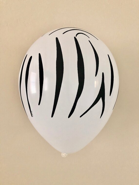 Zebra Print 11 inch Latex Balloon~Animal Print~Jungle Theme~Safari Theme~Individual Zebra Print Latex Balloon~Zoo Balloons Il_570xn