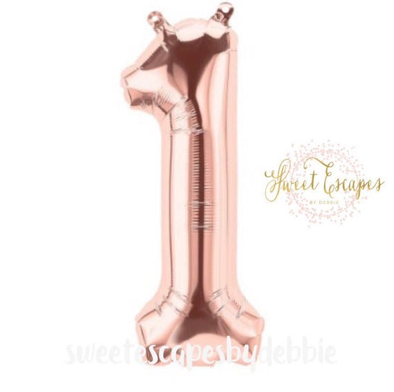 Rose Gold Jumbo 1 Balloon ~ Rose Gold Balloon First Birthday ~ 1st Birthday Photo Prop ~One Balloon ~ Rose Gold 1 ~ 34 Inch Jumbo Balloon Il_570xn