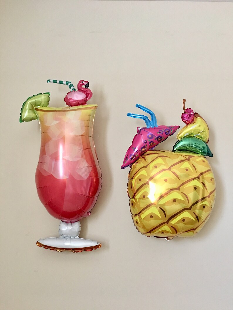Tropical Drink Balloon~Pineapple Balloon~Palm Springs~Bachelorette Party~Flamingo~Luau Decor~Summer Party Drinks~Beach Party~Tropical Drink
