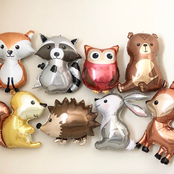 Jumbo Woodland Animal Balloons: Fox, Bear, Deer, and More