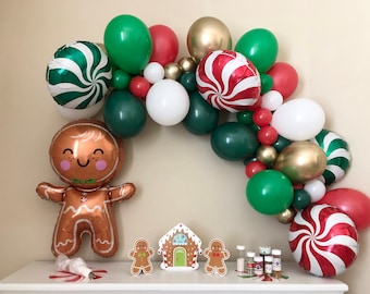 Christmas Balloon Garland DIY Kit~Gingerbread Man~Holiday Party~Cookie Exchange Party~Xmas Party~Christmas Party~Holiday Decorations