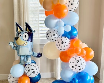 Bluey Balloon Garland DIY Kit~Bluey and Bingo Theme~Bluey Balloon~Puppy Birthday Party~Bluey Party Decorations~Kids Bluey Party