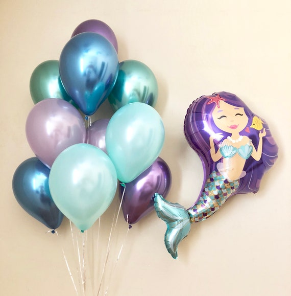 Mermaid Balloon~Under The Sea Party~Mermaid Party~Mermaid Birthday~Mermaid Theme~Mermaid Decor~Mermaid Party Decor~Chrome Balloons~Mermaid Il_570xn