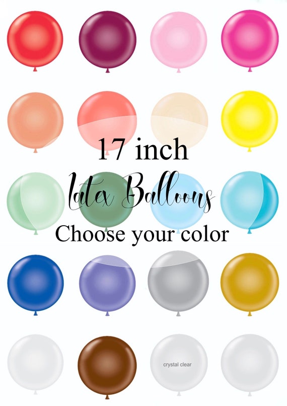 17 inch Latex Balloon~Jumbo Latex Balloon~17 inch Choose Your Color~Balloon Garland Balloons~17 inch Solid Latex Balloons~Balloon Arch~Jumbo Il_570xn