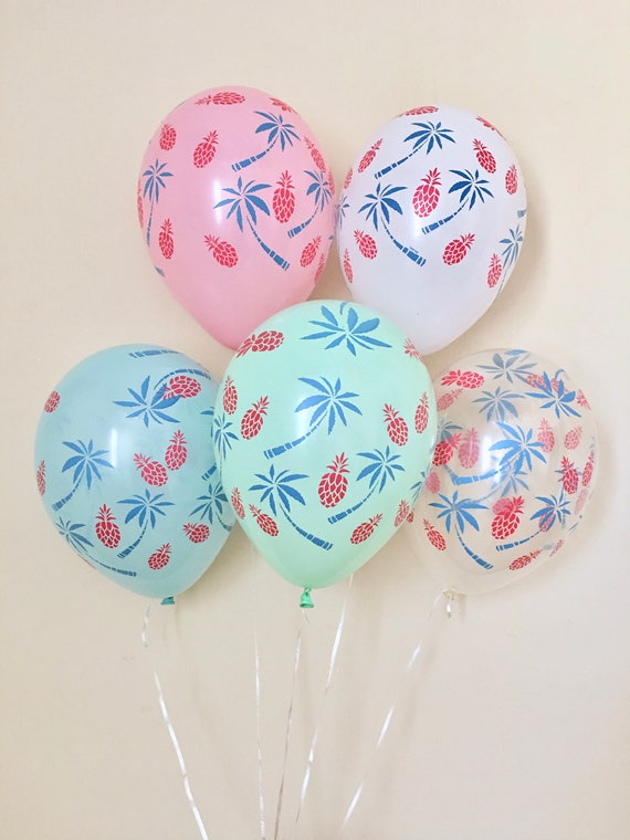 Pineapple & Palm Trees Balloons~Tropical~Party Like a Pineapple~Pineapple Theme~Pineapple Party~Palm Springs~Bachelorette~Bridal~Birthday Il_570xn