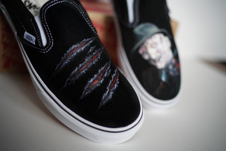 Custom Hand-Painted Freddy Krueger Custom Vans Shoes | Etsy