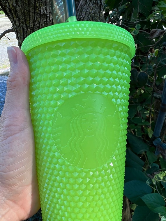 Starbucks Black Dark Green Spiky Studded 24oz Cold Cup Tumbler NWT