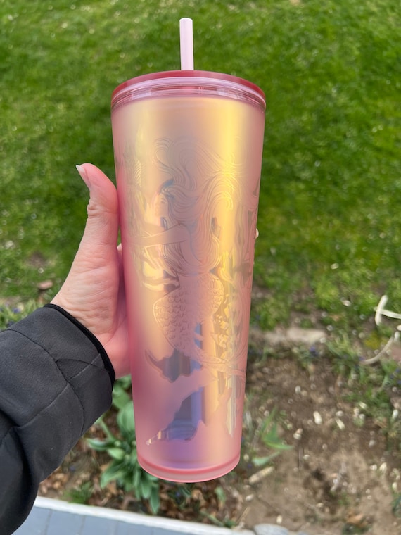 Starbucks tumbler China 2023 pink cold straw jeweled cup 24oz with Mer