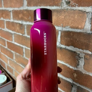 Starbucks UW Lightweight Clear Purple Plastic Water Bottle, Nwt 