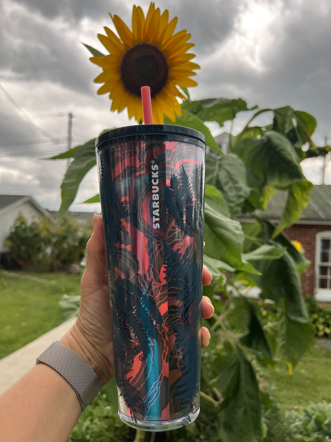 Starbucks 2022 Fern Foil Venti Tumbler 24 Oz NEW SKU 011136316 Etsy