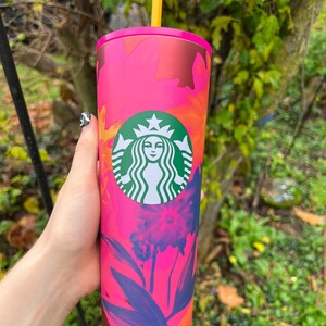 🎁 Starbucks HOLIDAY 2022 WOODLAND Light-Pink LACE Soft-Touch Tumbler 24oz