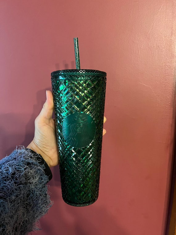 Starbucks Winter Matte Dark Green Studded Venti Tumbler 24oz NEW