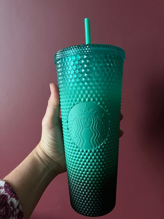 NWT Starbucks Green Ombre Gradient Waxberry Studded Tumbler Cold
