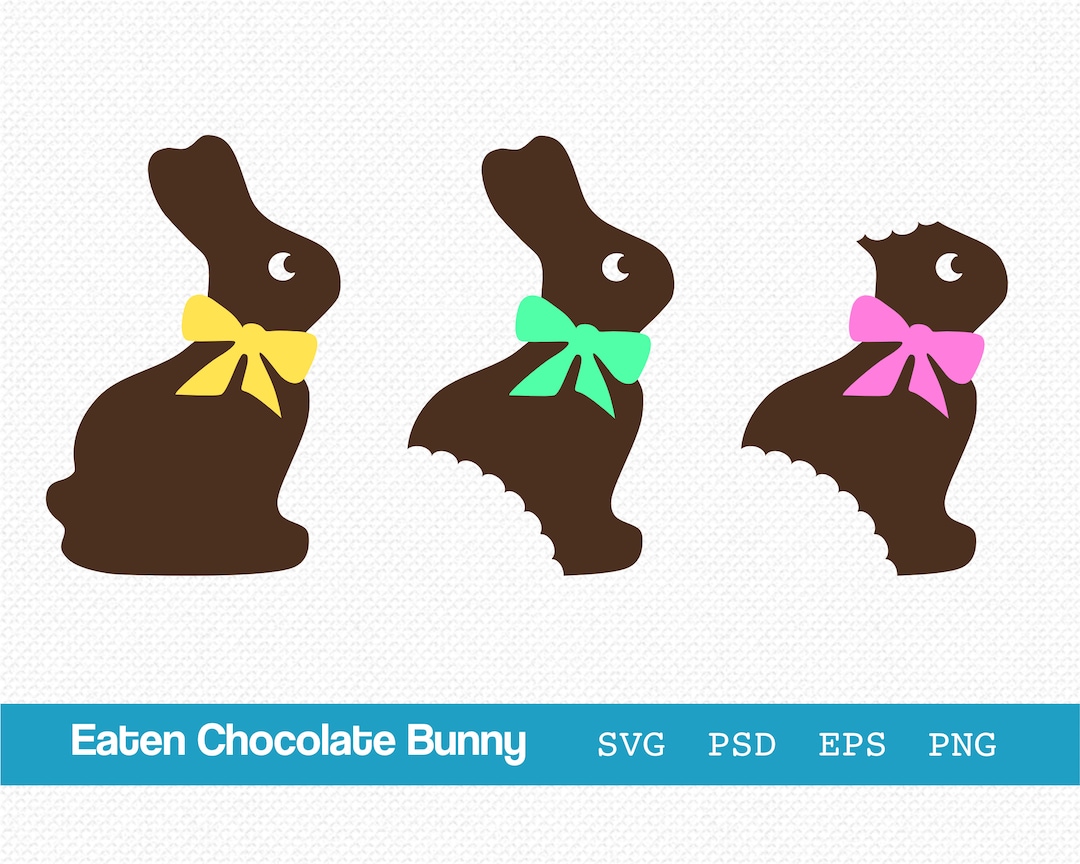 Chocolate Bunny Svg, Eaten Chocolate Bunny Clipart, Simple Chocolate