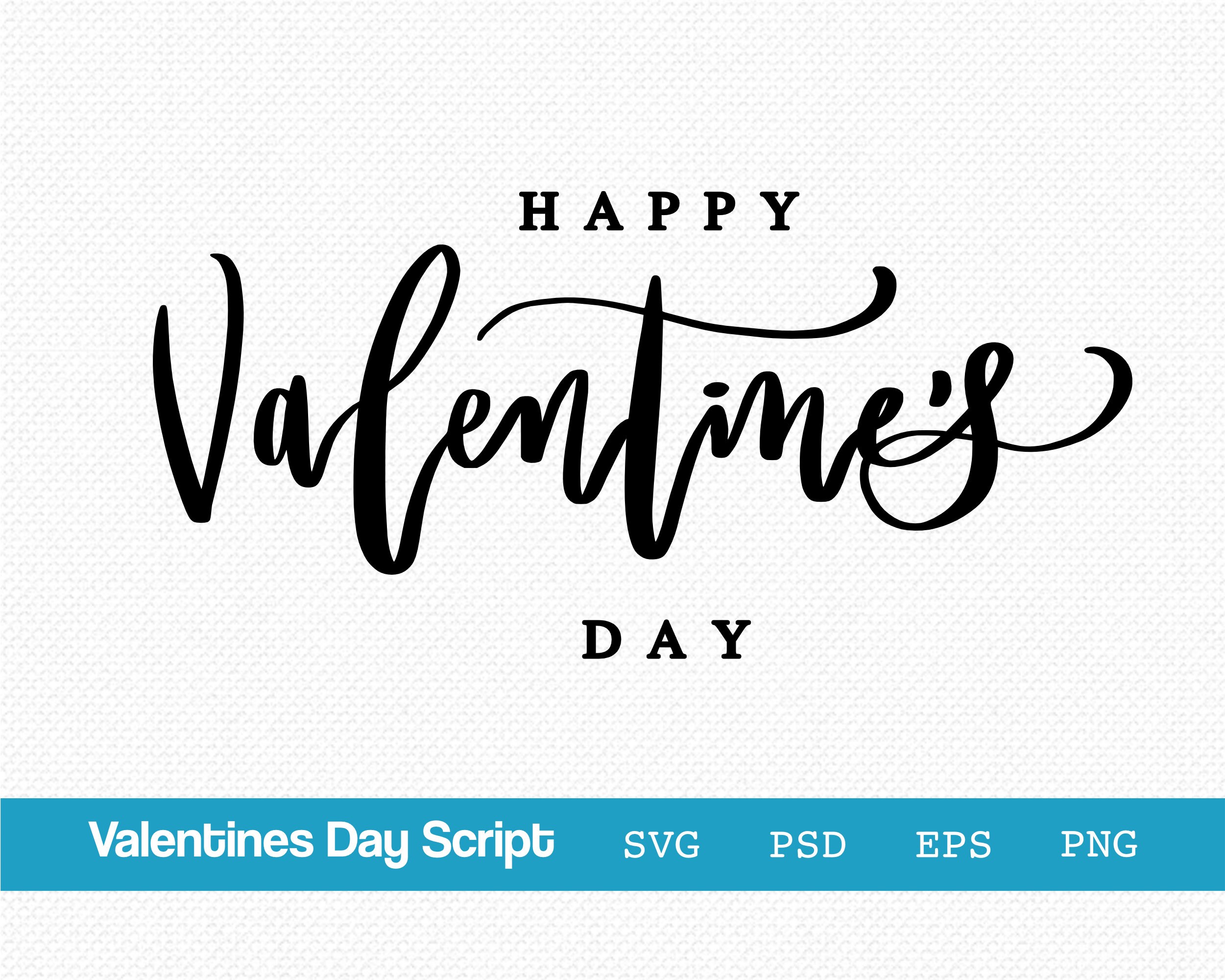 Handwritten Valentine's Day Script Svg Valentines Day | Etsy