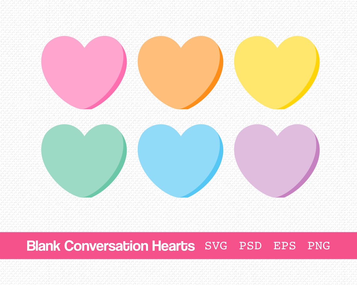 Blank Conversation Hearts SVG Conversation Hearts PNG Etsy Canada