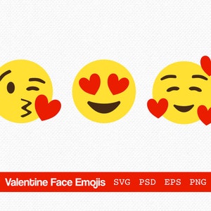 Valentine&#39;s Day Emojis, Valentine Emojis, Cute Valentine Face Emojis, Valentine Emoji SVG, Emoji SVGs, Heart face emoji svg, Kissy face svg