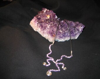 Stone Necklace One of a kind Amethyst and Silver spiral Necklace with possible therapeutic effects Made in Quebec Perfect Christmas gift