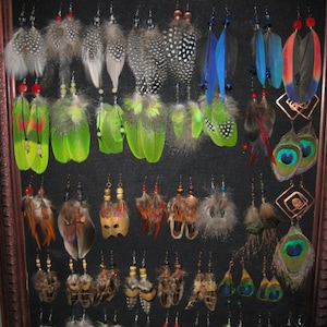 Custom feather earrings with natural stones , Natural feather earrings, Bohemian earrings, Hippie earrings, Gipsy earrings,Native