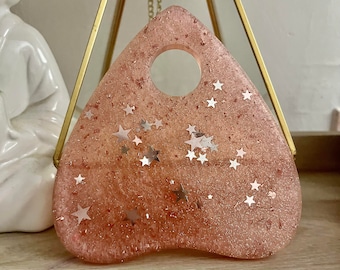 Glitter in oro rosa e stelle Large Planchette Coaster
