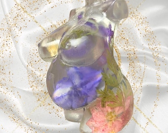 Crystal Clear Floral Fertility Goddess Sculpture