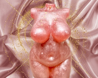 Pink Shimmer XL Curvy Goddess Sculpture