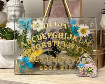 Crystal Clear Floral Handmade Talking Spirit Board W/Star Planchette