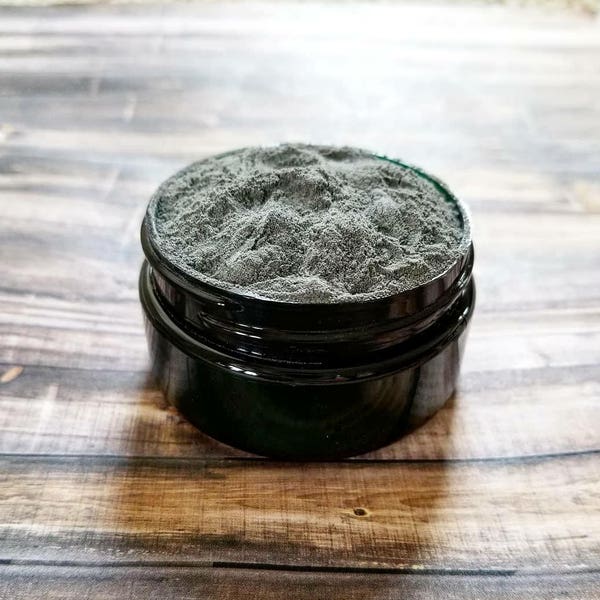 Charcoal + Clay Pulsating, Deep Pore Cleansing, Acne-Clearing, Skin-Smoothing Face Mask Powder. 100% All-Natural. Birch wood spoon included!