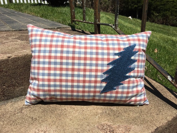 Wave That Flag Gingham Grateful Dead Pillow