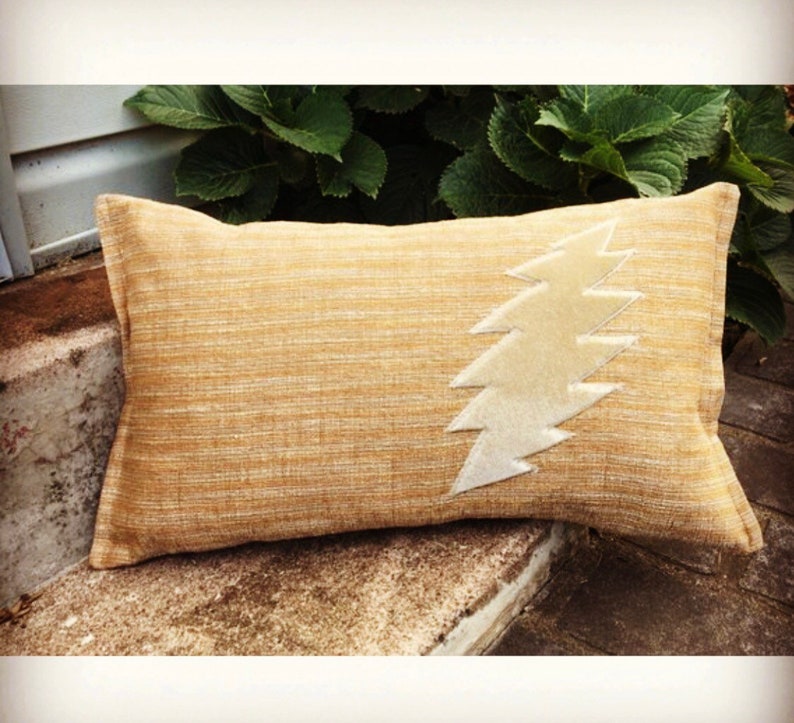 Copper Gold And Lush Mohair Grateful Dead Bolt Pillow Etsy
