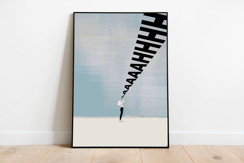 1 of 10 Aaaaaaahhhhhh Shouting Wall Print Signed and Numbered High Quality CMYK Print on A4 300GSM