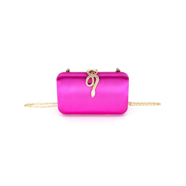 Satin clutch evening bag box clutch party clutch evening satin clutch fashion snake bag pink evening bag black evening bag snake clutch