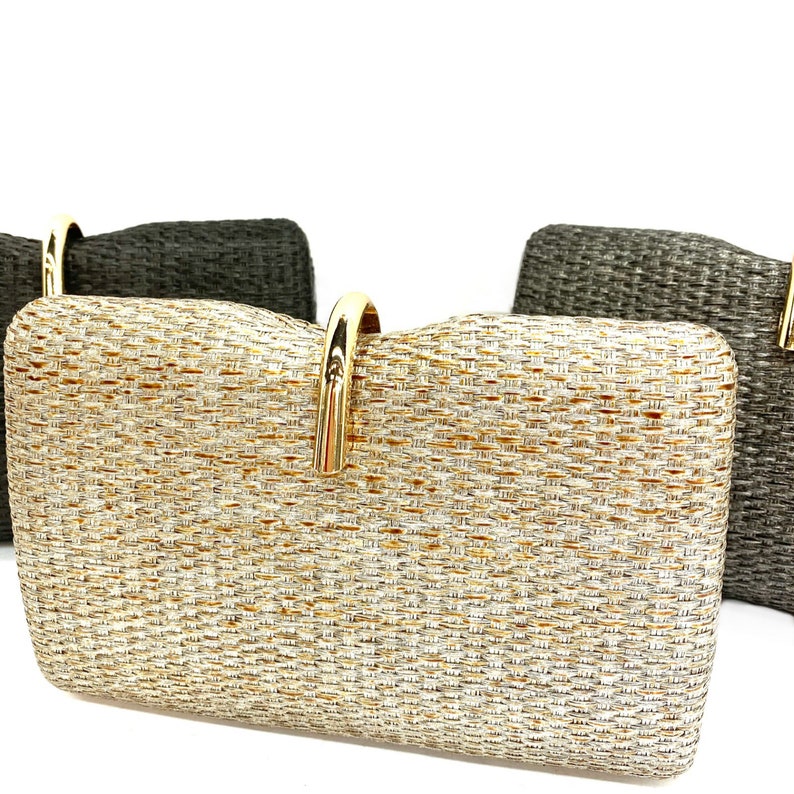Straw clutch gold clutch grey clutch black clutch beach wedding clutch wedding clutch party clutch summer clutch summer handbag summer purse image 2