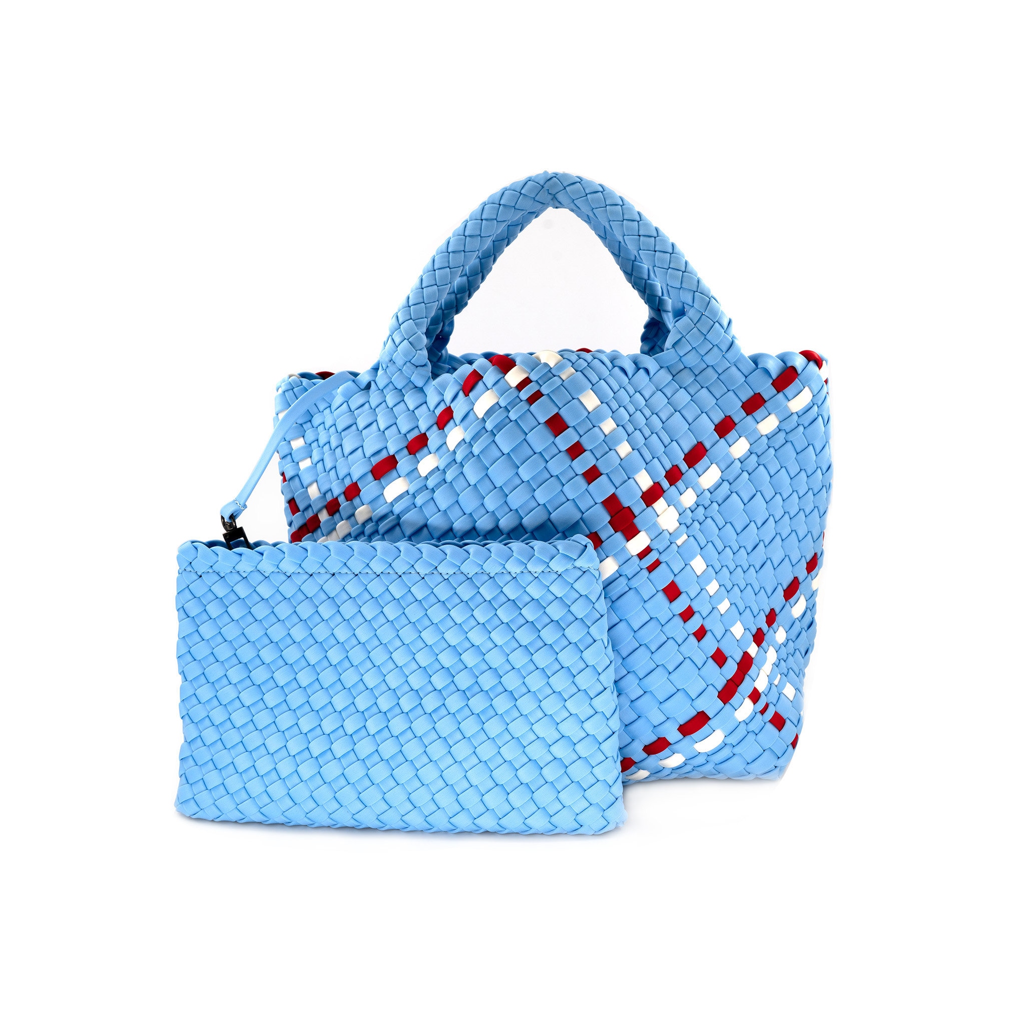 Woven neoprene tote bag with pouch woven neoprene handbag Etsy