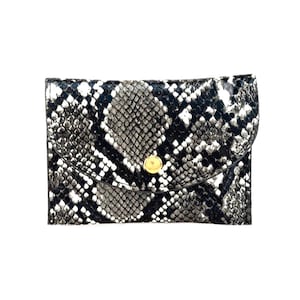 Titular de la tarjeta de crédito snake organizador de la tarjeta de crédito black snake billetera de tarjeta de crédito black snake print titular de la tarjeta de crédito