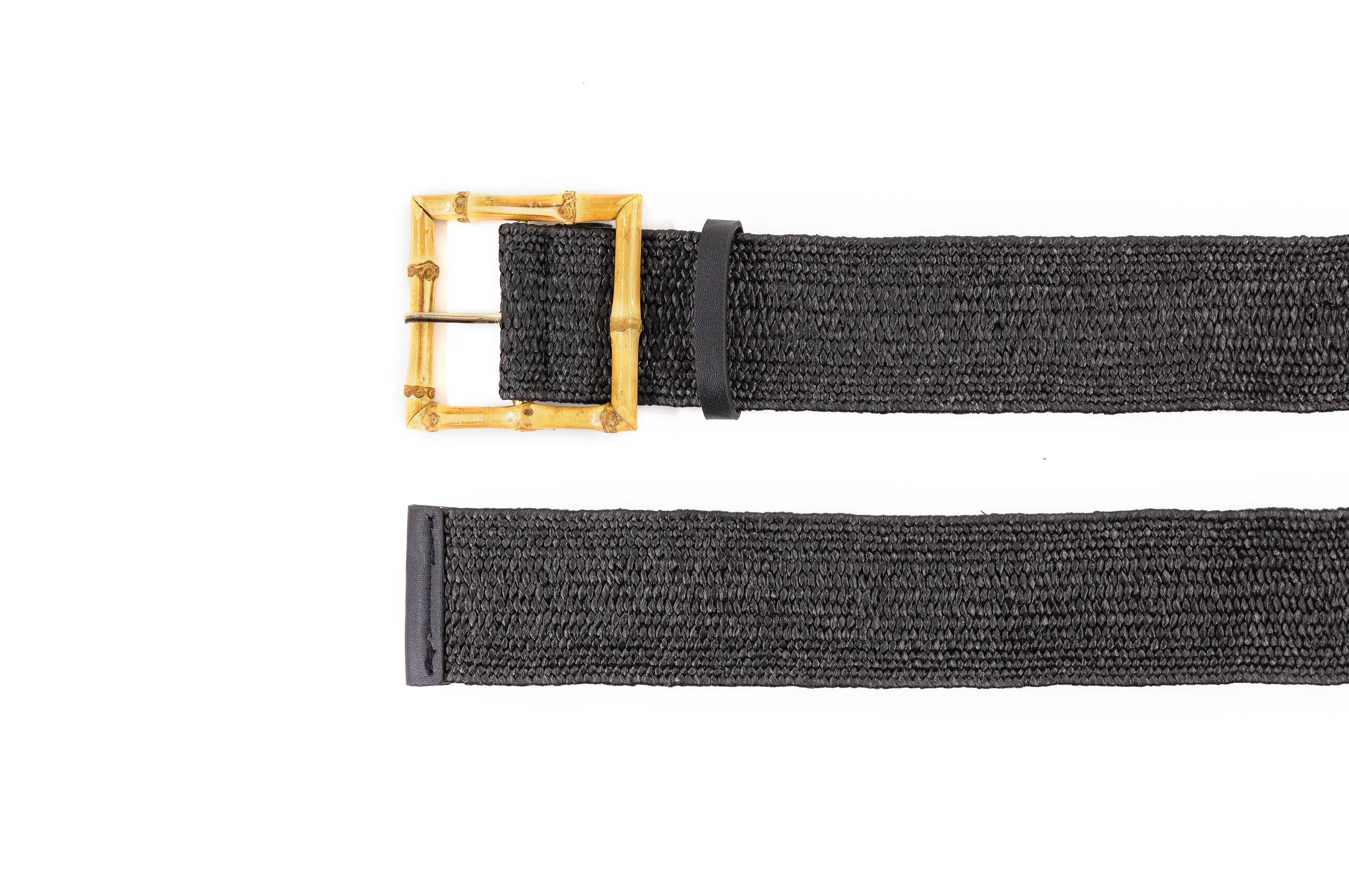 Bamboo Buckle Straw Belt - Khaki Stretch Waist Belt - Etsy