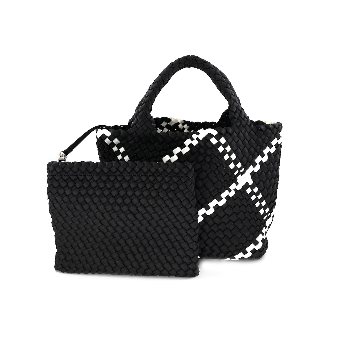 Woven neoprene tote bag with pouch woven neoprene handbag Etsy