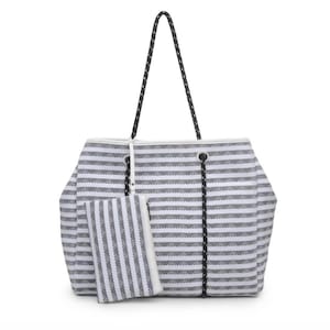 Fugua Women Neoprene Tote Bag Beach Bag Large Handbags with Zipper Pocket 