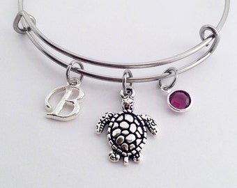 Turtle Gifts, Turtle Jewelry, Turtle Bracelet, Turtle Girl, Turtle Bangle, Sea Turtle Jewelry, Turtle Gift Ideas for Her, Charm Bracelet