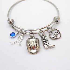 St Stephanie Charm On A 7 1/2 Inch Round Double Loop Bangle Bracelet St Stephanie Charm On A 7 1/2 Inch Round Double Loop Bangle Bracelet