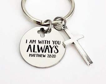 Christian Gifts for Men, Religious Keychain, Christian Gifts for Women, Christian Jewelry, Memorial Gift Men, Baptism Gifts, Faith Gifts